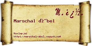 Marschal Ábel névjegykártya
